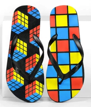 Olcsó férfi nyári flip flop papucs Rubik-kocka